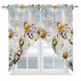 thumbnail image 1 of Summer Botanical Kitchen Window Curtains, Swag Curtains Valance for Bedroom Living Room Bathroom, White Daisy Botanical Bee Farmhouse Rod Pocket Window Treatment Curtain Block Drapes 2 Panels 36"x36", 1 of 9