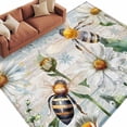 thumbnail image 1 of Summer Botanical Large Area Rugs for Bedroom Living Room, Soft Non Slip Carpet Bedside Rug, White Daisy Botanical Bee Farmhouse Rectangular Floor Cover Kitchen Accent Rug 6'x9' for Dining Room/Office, 1 of 9