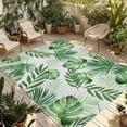 thumbnail image 1 of Summer Botanical Outdoor Rug for Patio/Deck/Porch, Non-Slip Large Area Rug 3 x 5 Ft, Monstera Palm Leaves Green Indoor Outdoor Rugs Washable Area Rugs, Reversible Camping Rug Carpet Runner, 1 of 8