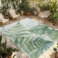 thumbnail image 1 of Summer Botanical Outdoor Rug for Patio/Deck/Porch, Non-Slip Large Area Rug 6 x 9 Ft, Green Palm Leaves Tropical Plant Indoor Outdoor Rugs Washable Area Rugs, Reversible Camping Rug Carpet Runner, 1 of 8