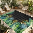 thumbnail image 1 of Summer Botanical Outdoor Rug for Patio/Deck/Porch, Non-Slip Large Area Rug 6 x 9 Ft, Tropical Monstera Palm Leaf Black Indoor Outdoor Rugs Washable Area Rugs, Reversible Camping Rug Carpet Runner, 1 of 8