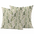 thumbnail image 1 of Summer Botanical Outdoor Waterproof Pillow Covers, Green Palm Leaves Vintage Decorative Square Throw Pillowcase Sofa Cushion Sham for Patio/Couch/Chair, 24"x24" 2 Pack, 1 of 8