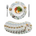 thumbnail image 1 of Summer Botanical Round Placemats Set of 8 for Dinning Tables,Heat-proof Braided Table Mats 13 Inch,White Daisy Botanical Bee Farmhouse Washable Place Mat for Kitchen Restaurant Party Table Decor, 1 of 9