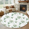 thumbnail image 1 of Summer Botanical Round Rug 6ft Washable Circle Kitchen Rugs Non Slip Green Spring Floral Birds Watercolor Large Area Rug Indoor Floor Carpet for Bedroom Living Room Home Office Dining Room Nursery, 1 of 8