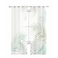 thumbnail image 1 of Summer Botanical Sheer Curtains 84 Inch Length 2 Panels Set for Living Room/Bedroom, Green Tropical Palm Leaves Watercolor Kitchen Curtains Grommet Semi-Sheer Curtains Window Treatments 52"x84"x2, 1 of 7