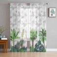 thumbnail image 1 of Summer Botanical Sheer Curtains 84 Inches Long 2 Panels Set, Window Sheer Curtains for Living Room/Bedroom, Tropical Plants Watercolor Light Filtering Rod Pocket Curtain 52'' x 84'' x 2, 1 of 7