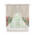 thumbnail image 1 of Summer Botanical Swag Valances for Windows, Rustic Tropical Plants Birds Rod Pocket Sheer Valances for Large Windows, Swag Toppers Light Filtering for Kitchen Living Room 2 Panels 36''x63'', 1 of 6