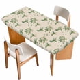 thumbnail image 1 of Summer Botanical Table Cloths for 4 Foot Rectangle Tables, Green Spring Floral Birds Rustic Patio Waterproof Elastic Fitted Tablecloths, Washable Rectangular Table Cover for Camping, 1 of 8