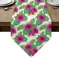 thumbnail image 1 of Summer Botanical Table Runner Linen Burlap Table Runner 48 Inches Long Tropical Monstera Leaf Floral Dresser Scarves for Kitchen Island Coffee Dining Room Party Wedding Holiday Decoration 13"x48", 1 of 8