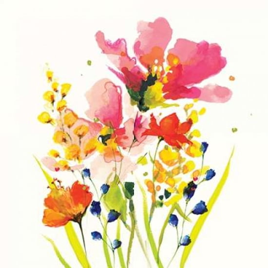 Summer Bouquet Canvas Art - Nicola Evans (24 x 24)
