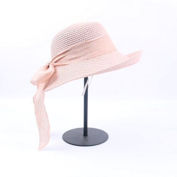 Summer Bow Ribbon Sun Hat Panama Women's Cap Bonnet Beach Straw Hats summer hats for women Women Wide Brim Ribbons Roll Up Bucket UPF 50+ Foldable Floppy Sun Hat with Strap UV Protection Summer Beach
