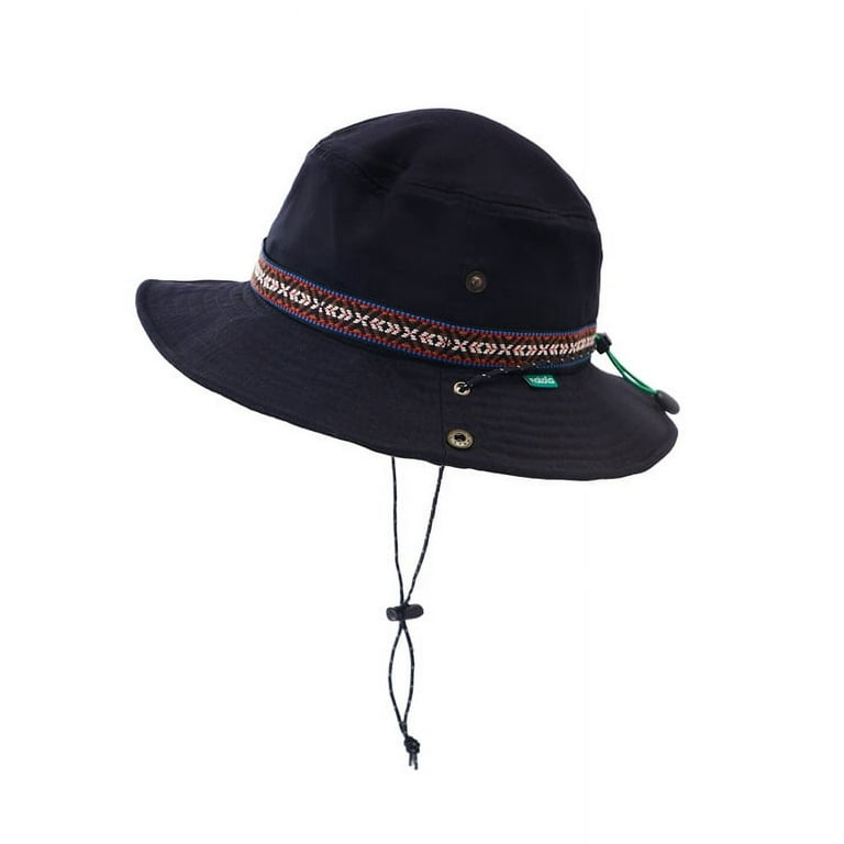 Eimar Summer Boy Sun Hat with Neck Flap, Sun Protection Beach Bucket Hats for Kids Wide Brim Caps Black, Kids Unisex, Size: 52