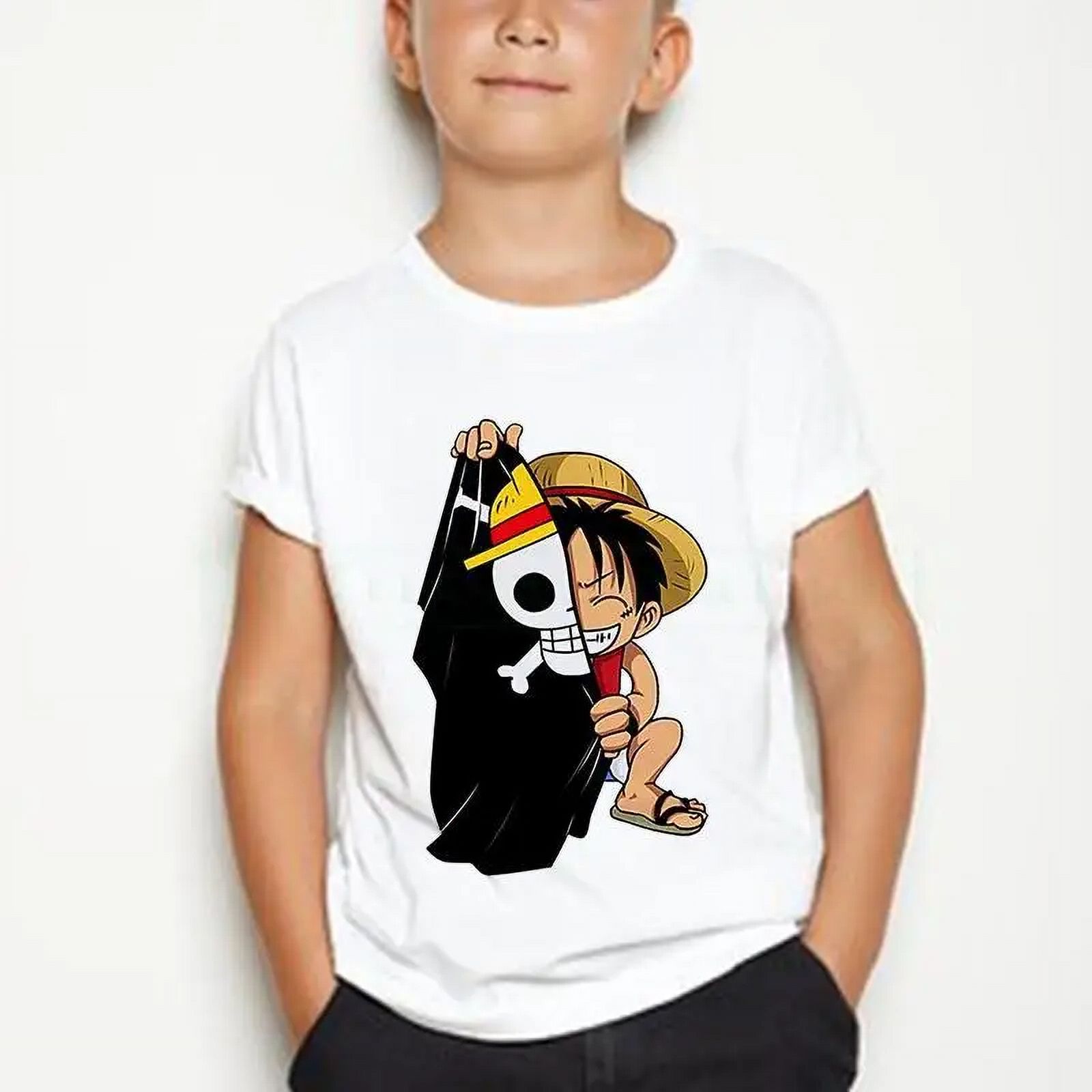 Koton T-Shirt Corta In Cotone Per Bambine Con Stampa Anime E Dettaglio Tagliato - Colore Ecru, Taglia 6/7 Anni