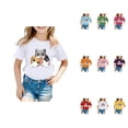 thumbnail image 1 of Summer Boys Girls Casual Loose Short Sleeve Tee Tops 3D Print Graphic Funny Colorful Shirts for Kids 6-16 Years, 1 of 4