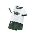 thumbnail image 1 of Summer Boys' New Letter Round Neck Short Sleeve Set Summer Men's Treasure Fashion Casual Shorts Two Piece Set, 1 of 4