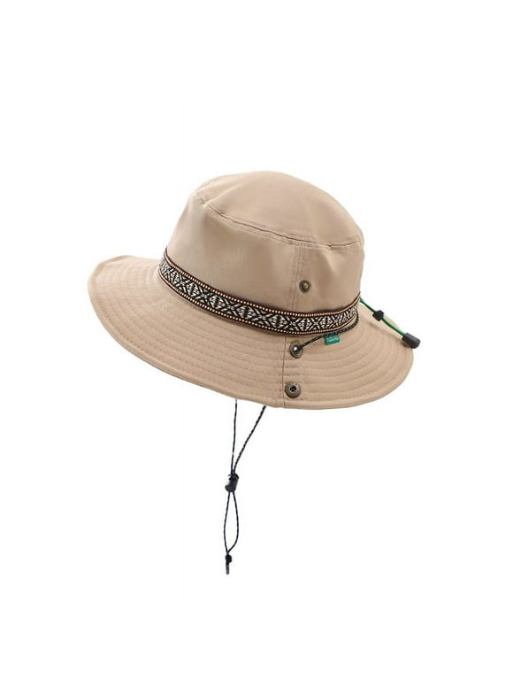 Summer Boys Sun Hat with Neck Flap, Sun Protection Beach Bucket Hats for Kids Wide Brim Caps ，Khaki