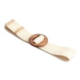 thumbnail image 1 of Summer Braided Casual Wide Wooden Buckle Straw Belt Elastic Waistbelt 2, 1 of 1