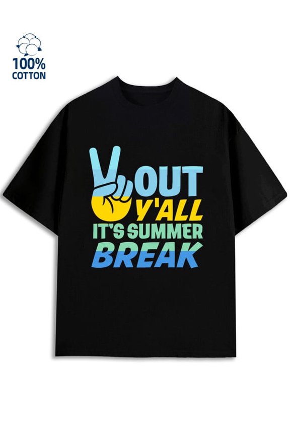 Summer Break Tee mens funny humor 180G 100% Cotton black work sixty years old Classic Unisex Shirt Cotton tshirts Original Unisex Shirt Short Sleeve tshirts