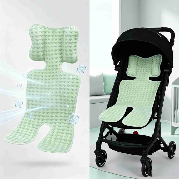 Summer Breathable Baby Stroller Cooling Pad, Shock Absorbing 3D Mesh Car Seat Liner Mat for Infant High Chair Pushchair, Green