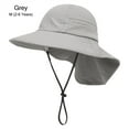 thumbnail image 1 of Summer Breathable Beach Hat Large Brim with Neck Flap Sun Protection Hat Beach Play Hat Kids Sun Hat GREY M (2-6 YEARS), 1 of 8