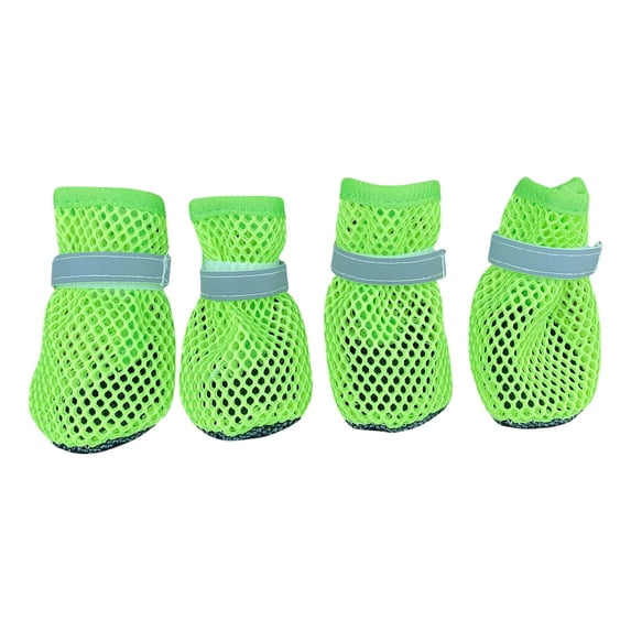 Summer Breathable Dog Shoes, Breathable Mesh Dog Boots, Reflective Adjustable Non Slip Paw Protectors for Small Dogs Summer Hot Pavement