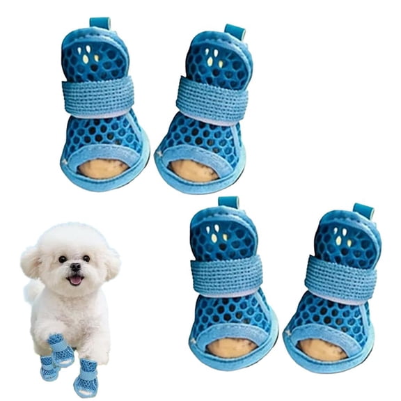 Summer Breathable Dog Shoes for Small Dogs, Breathable Mesh Dog Boots for Summer Hot Pavement, Adjustable Non Slip Paw Protectors, for Summers Cats and Dogs