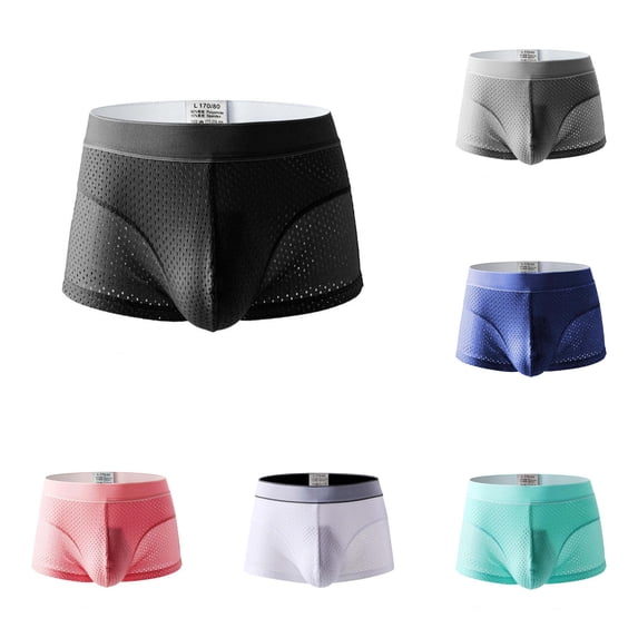 Summer Breathable High End Men's Ice Silk Flat Corner Underwear Breathable Mesh Fashion Large Size Shorts Four Corner Pants Mens Underwear Brief XL