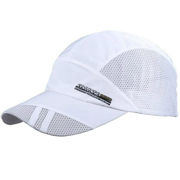 Summer Breathable Mesh Baseball Cap Sport Quick Drying Hats For Men - White