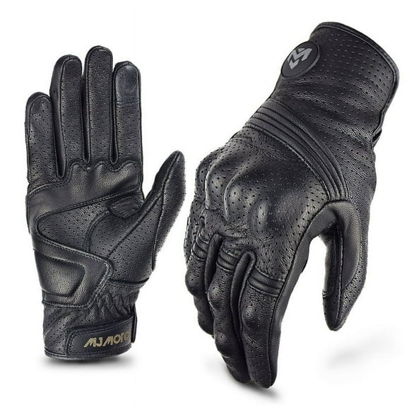 Summer Breathable Real Leather Motorcycle Gloves Touch Operate Guantes Moto Fist Palm Protect Men Racing Motocross Gloves