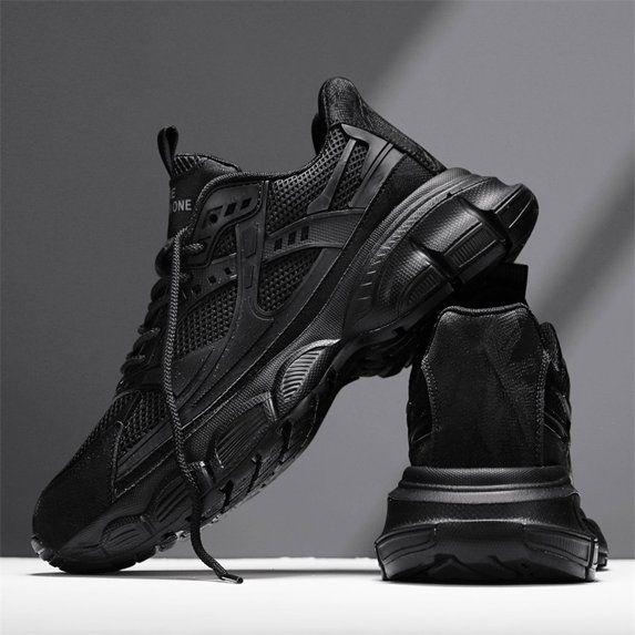 Summer Breathable Sneakers for Men, outdoor walking athletic shoes with mesh ventilation, soft cushion comfort, non-slip durable sole for all-day casual activities.