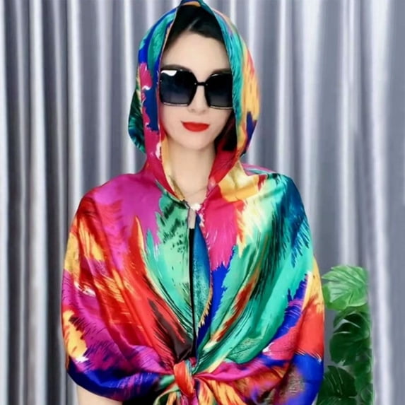 Summer Breathable With Buckle Soft Sunblock Hooded Shawl Baotou Hat Muslim Turban Hijab Cap Headscarf 3