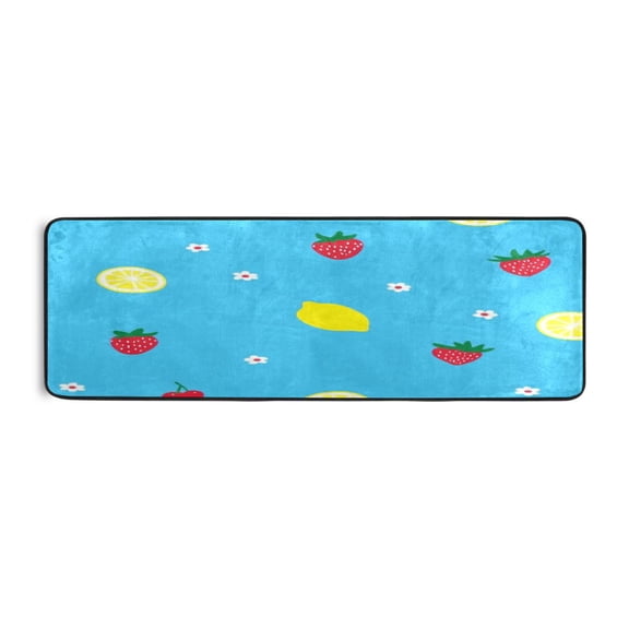 Summer Breeze Floral 72x24" Runner Rug, Non-Slip Memory Foam Cushion, Anti-Crease for Hallways and Bedrooms