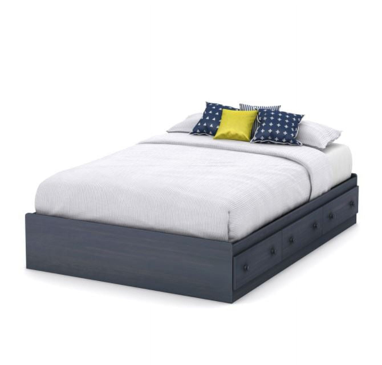 Blueberry Full Platform Bed with Storage Drawers