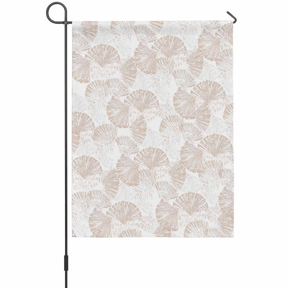 Summer Brown Sea Shell Garden Flag 12 x 18 Inches, Nautical Coastal Abstract Ocean Seashell Weather Proof Outdoor Patio Flags Double Sided Small Garden Decoration for Yard Outside Home