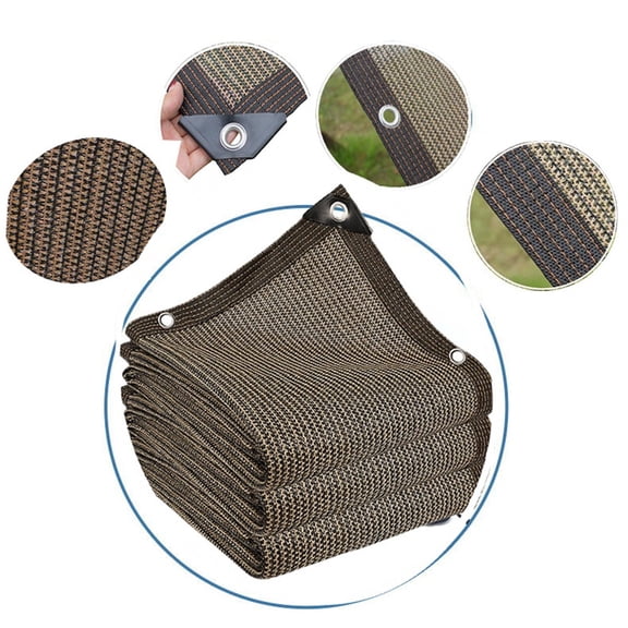 Summer Brown Sunshade Net Garden Sun Shelter Outdoor Shading Awning Sunblock 3X5 Smile Home