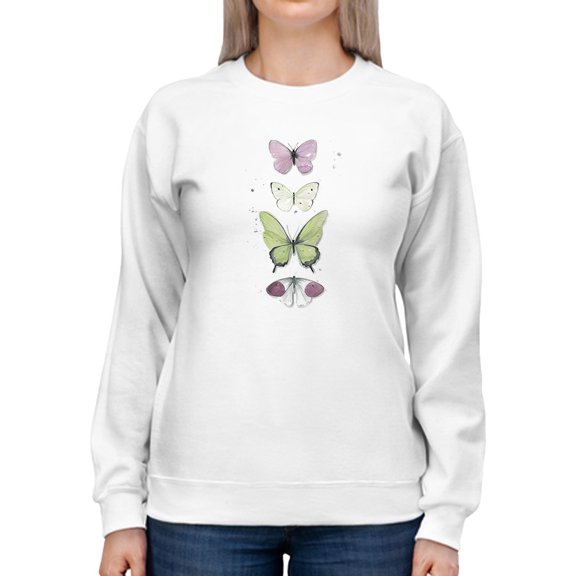 Summer Butterflies Set Sweatshirt Women -Jennifer Paxton Parker Designs, Female Large