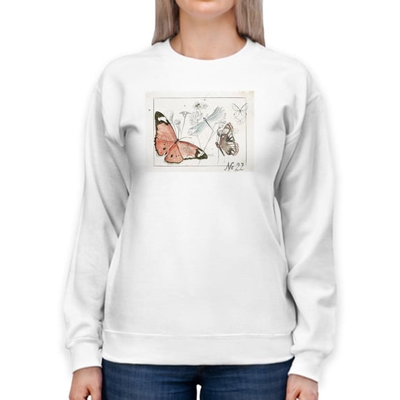 Summer Butterflies Sweatshirt Women -Jennifer Paxton Parker Designs, Female Medium
