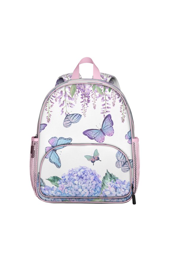 Summer Butterfly Student Backpack – Colorful Floral Pattern with Wings, Watercolor Fantasy Garden and Artistic Design