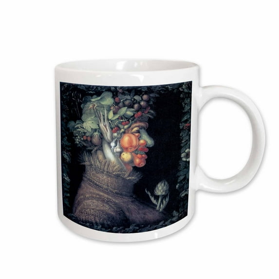3drose, Summer by Giuseppe Arcimboldo Man of Vegetable and Fruits 1593, 11oz Mug