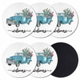 thumbnail image 1 of Summer Cactus Coasters Set of 6, Absorbent Coasters for Drinks, Country Blue Truck Botanical Tropical Plants Coaster for Desk Coffee Table Protection, Home Decor House Warming Gifts 4", 1 of 8