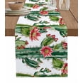 thumbnail image 1 of Summer Cactus Floral Table Runner Cotton Linen 108 Inch Holiday Dresser Scarves, Watercolor Red Flower Plant Tablerunner for Kitchen Coffee Dining Bedroom Living Room Dinner Scarf Décor 13''x108'', 1 of 9