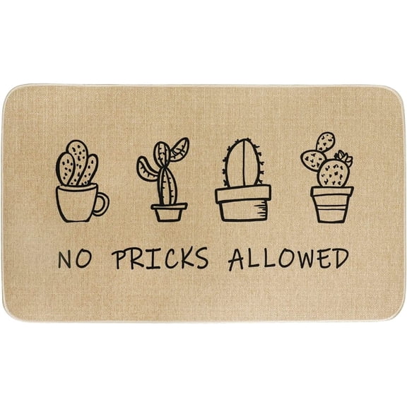 Summer Cactus Outdoor Doormat Non-Slip Funny Welcome Door Mat for Indoor Outdoor Home Quick Drying Durable Low-Profile Rubber Backing Rug Entryway Front Porch Decor 30" x 17"