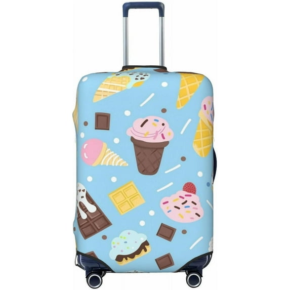 Summer Cake Icecream Travel Luggage Suitcase COVER, Washable Suitcase COVERS Elastic, L - Fits 25-28 inch luggage (No Suitcase)