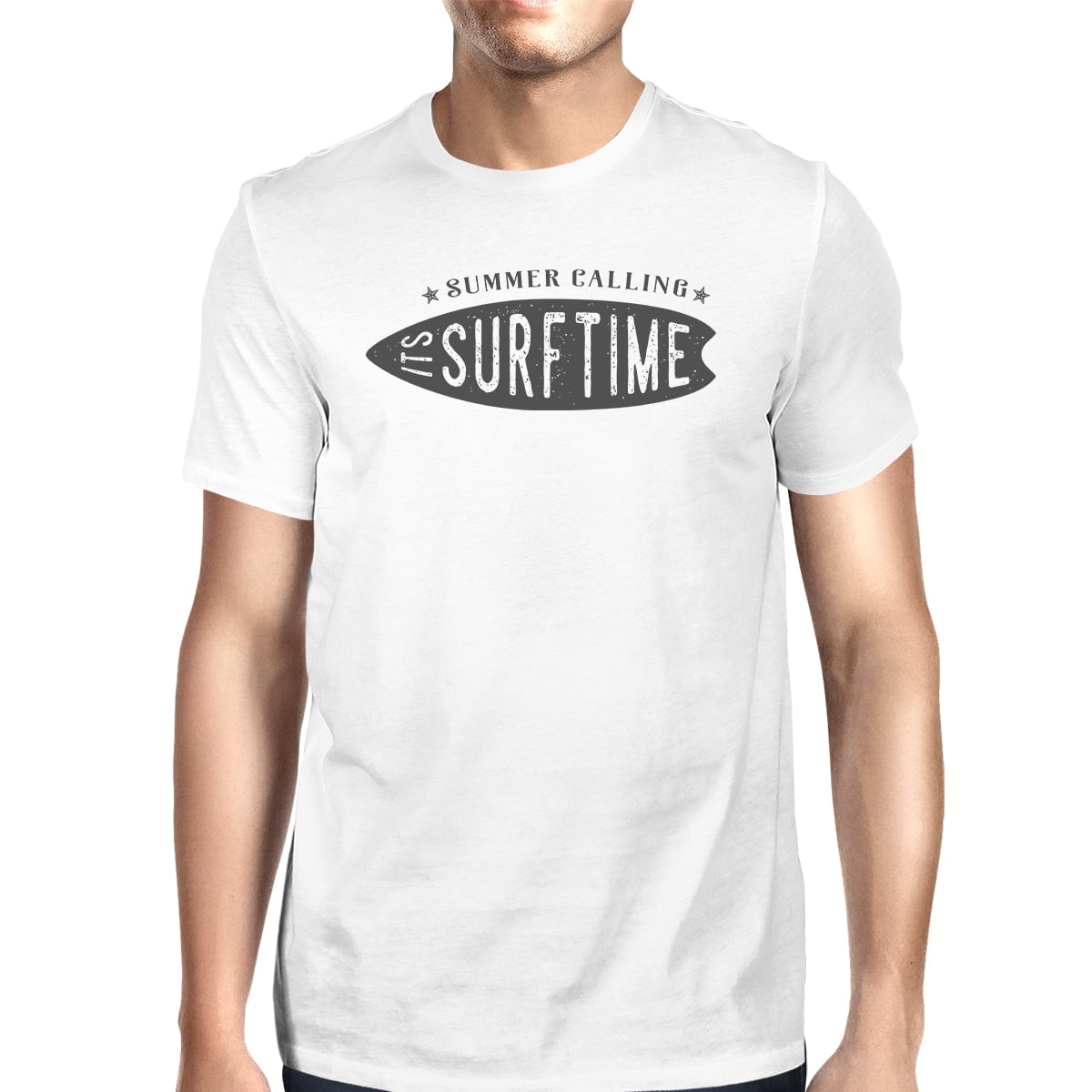 Summer Calling It's Surf Time Mens White Round Neck T-Shirt Gifts ...