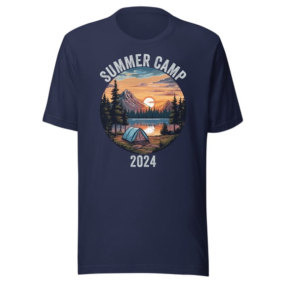 Summer Camp 2024 Shirt, Unisex, Funny Nature Lover, Funny Camping Shirt, Funny Camper Life, Fun Outdoors, Camp Fire Shirt (Navy, 3XL)