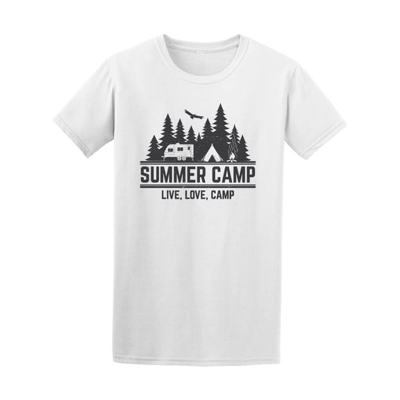 Summer Camp, Live, Love, Camp T-Shirt Men -Image by Shutterstock, Male Large