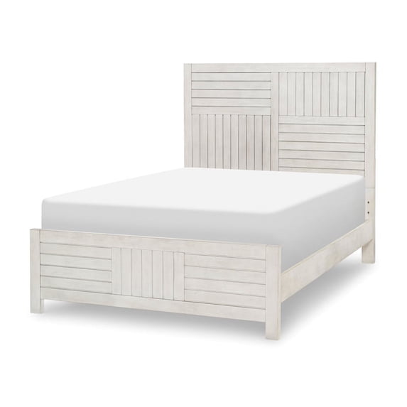 Summer Camp Wood Stone Path White Mixed Plank Complete Full Panel Bed