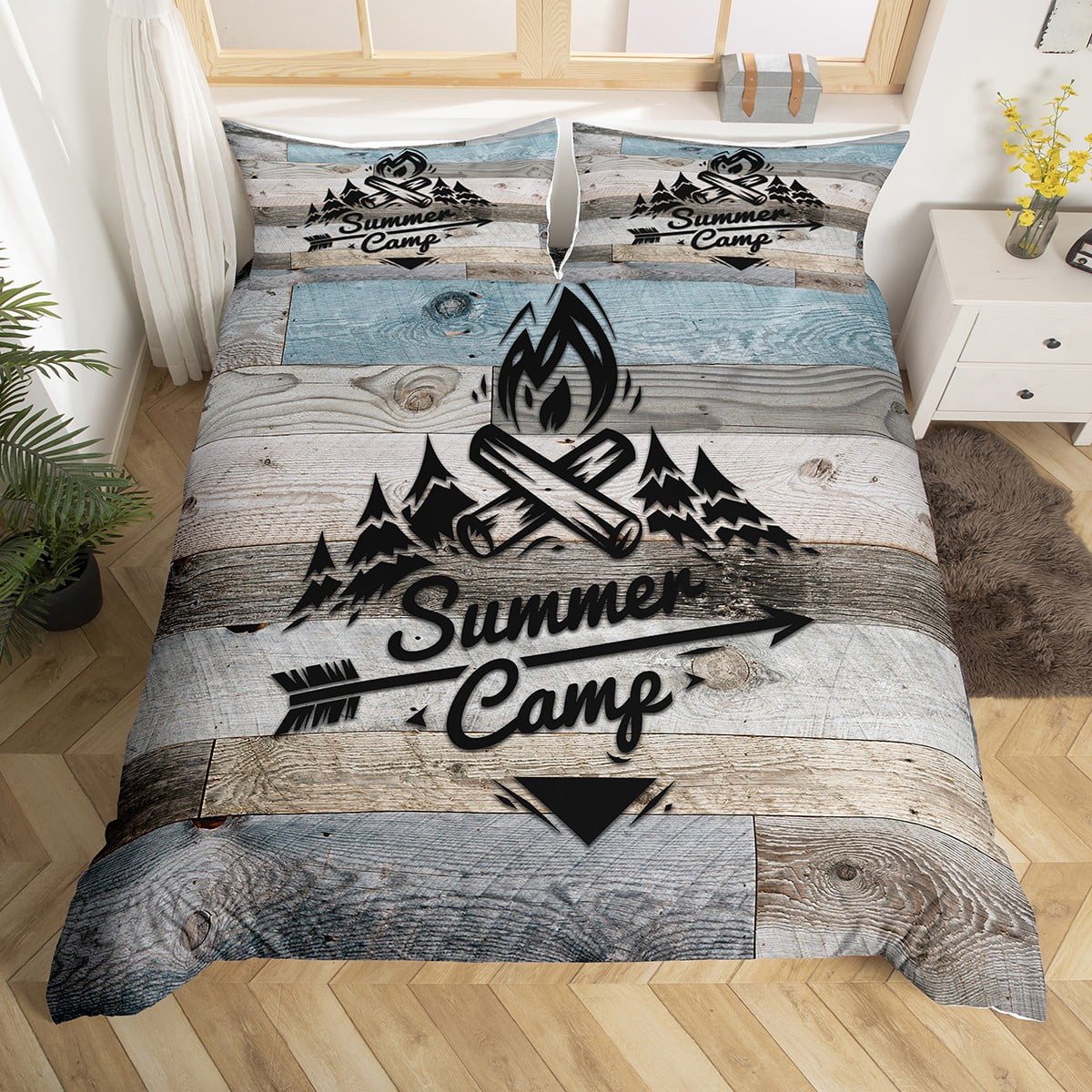 Summer Camping Bedding Set For Rv Bunks,Rustic Farmhouse Camper