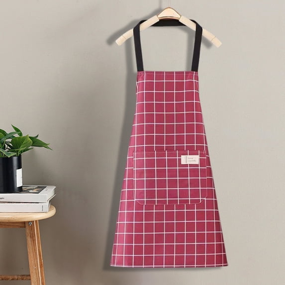 Summer Canvas Apron, Breathable Workwear, Adult Fashion, for Cooking, Gardening, Crafting, Red, 1 Pc, by IHXORA