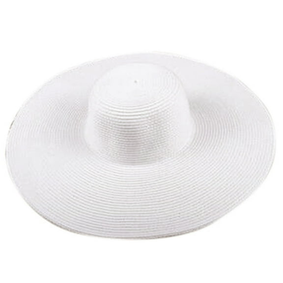 Fimkaul Summer Cap Womens Sun Hats Solid Large Brimmed Floppy Disk Wide Brimmed Beach Fashion Cap Mens Sun Hat
